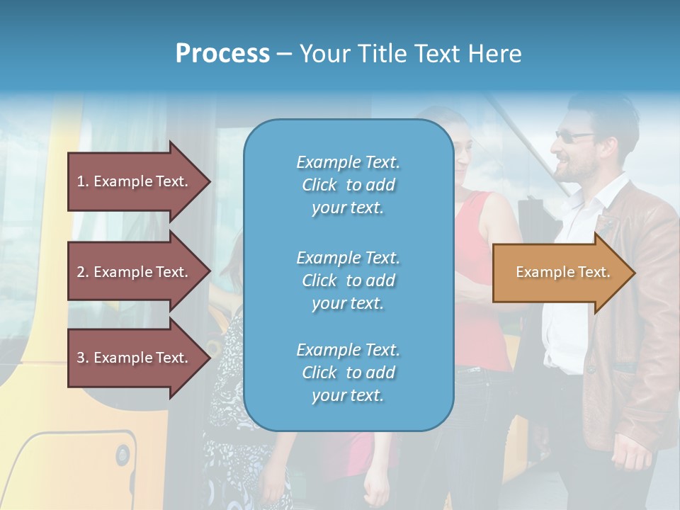 Commute Male Bus Station PowerPoint Template