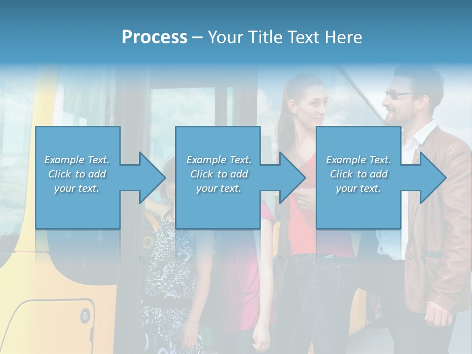 Commute Male Bus Station PowerPoint Template