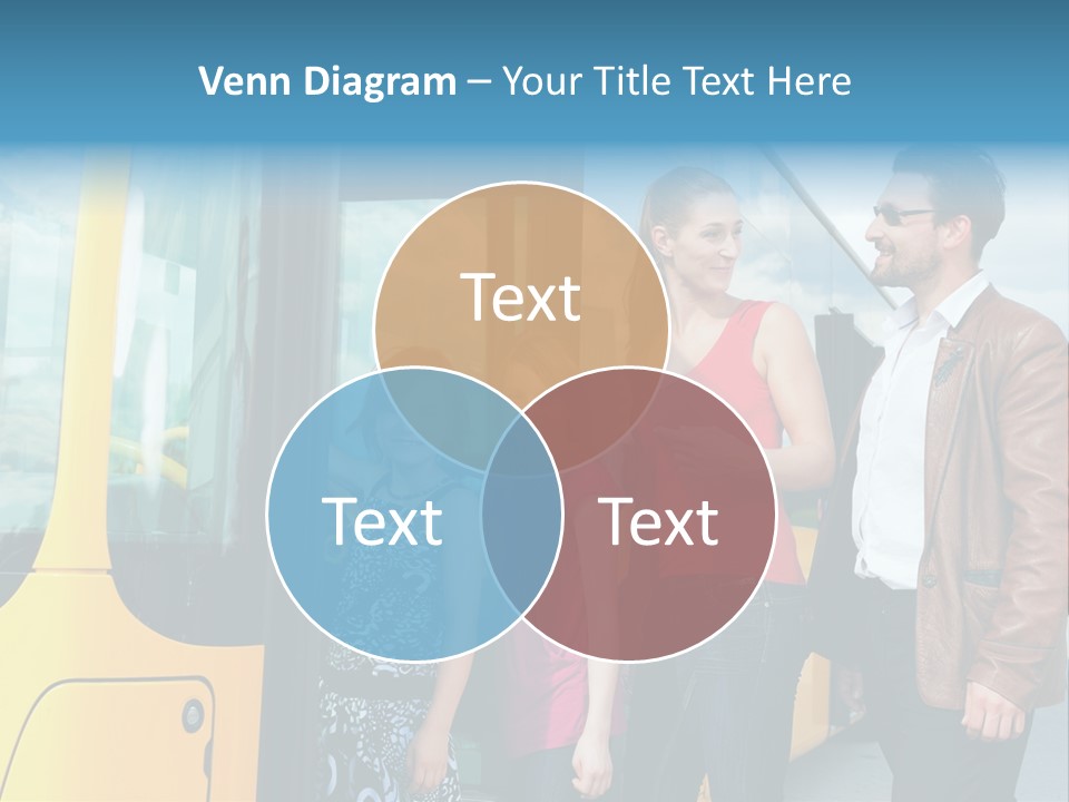 Commute Male Bus Station PowerPoint Template