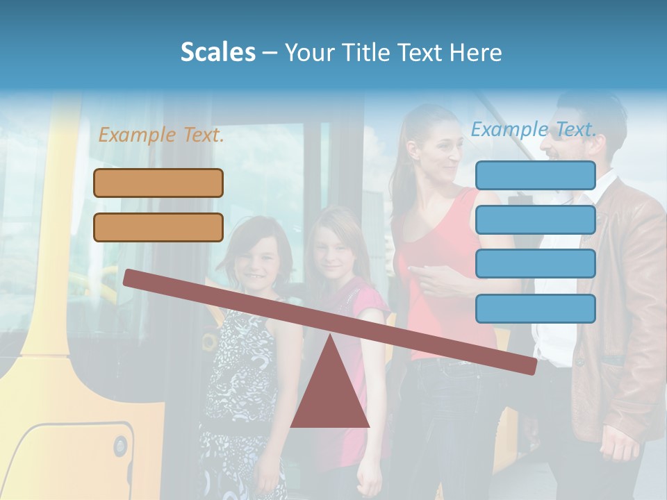 Commute Male Bus Station PowerPoint Template