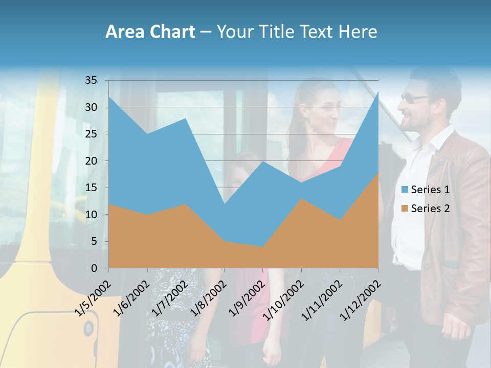 Commute Male Bus Station PowerPoint Template