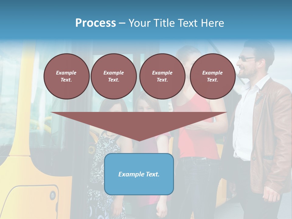 Commute Male Bus Station PowerPoint Template