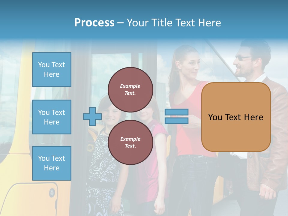 Commute Male Bus Station PowerPoint Template