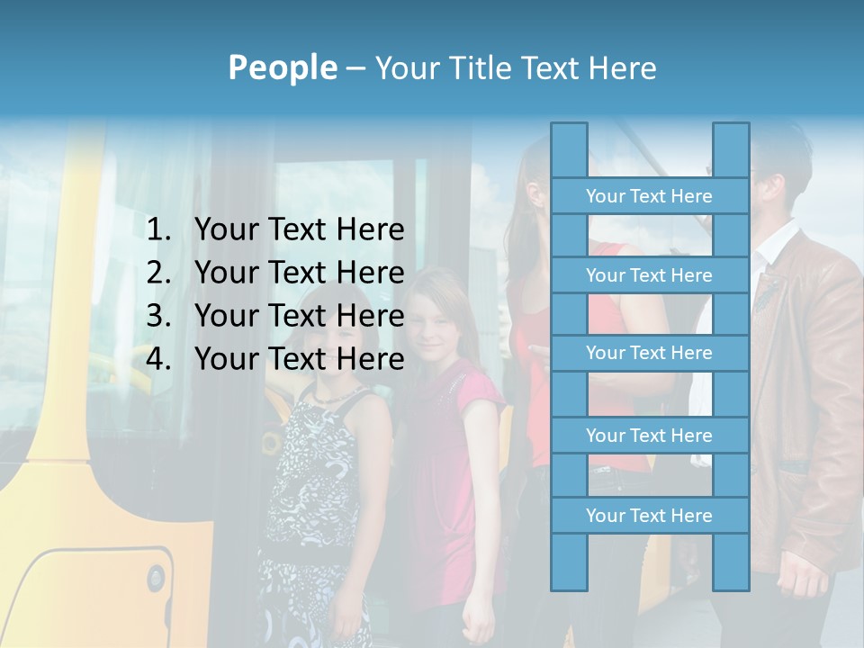 Commute Male Bus Station PowerPoint Template