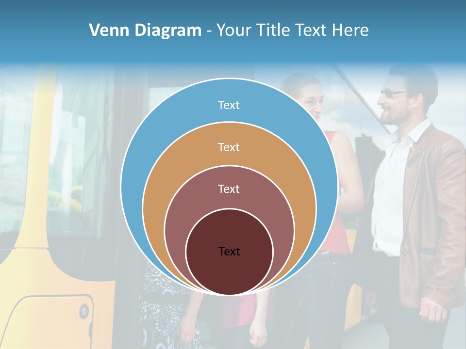 Commute Male Bus Station PowerPoint Template
