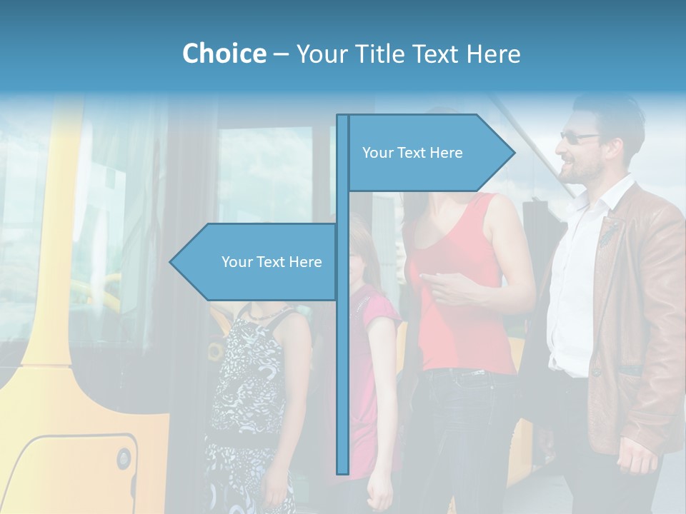 Commute Male Bus Station PowerPoint Template