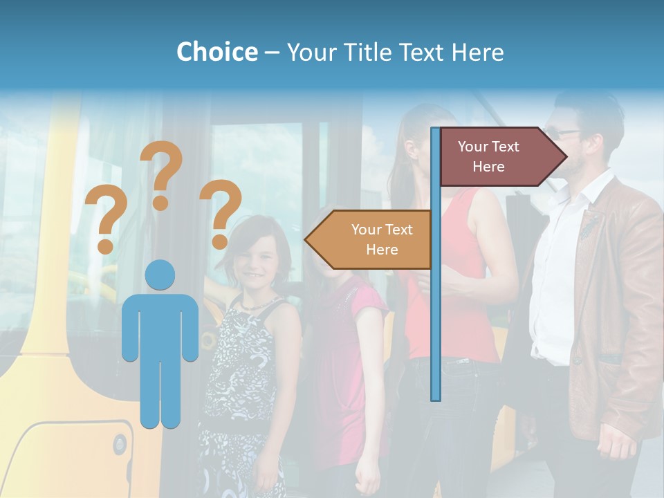 Commute Male Bus Station PowerPoint Template