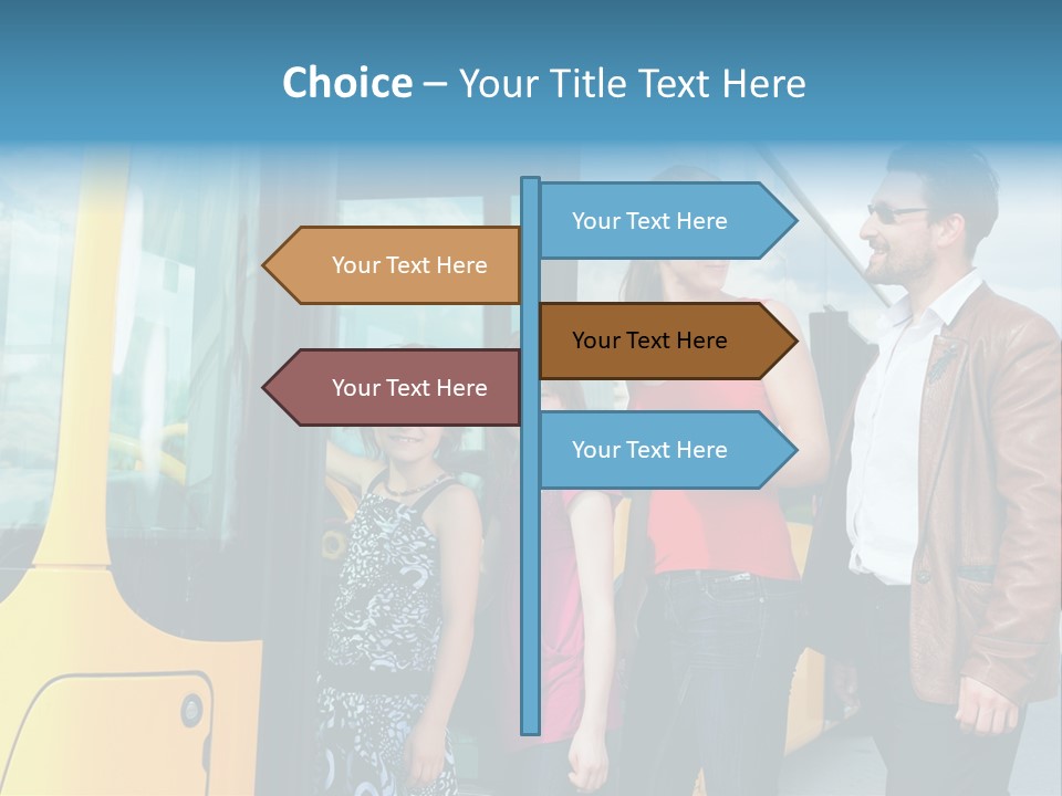 Commute Male Bus Station PowerPoint Template