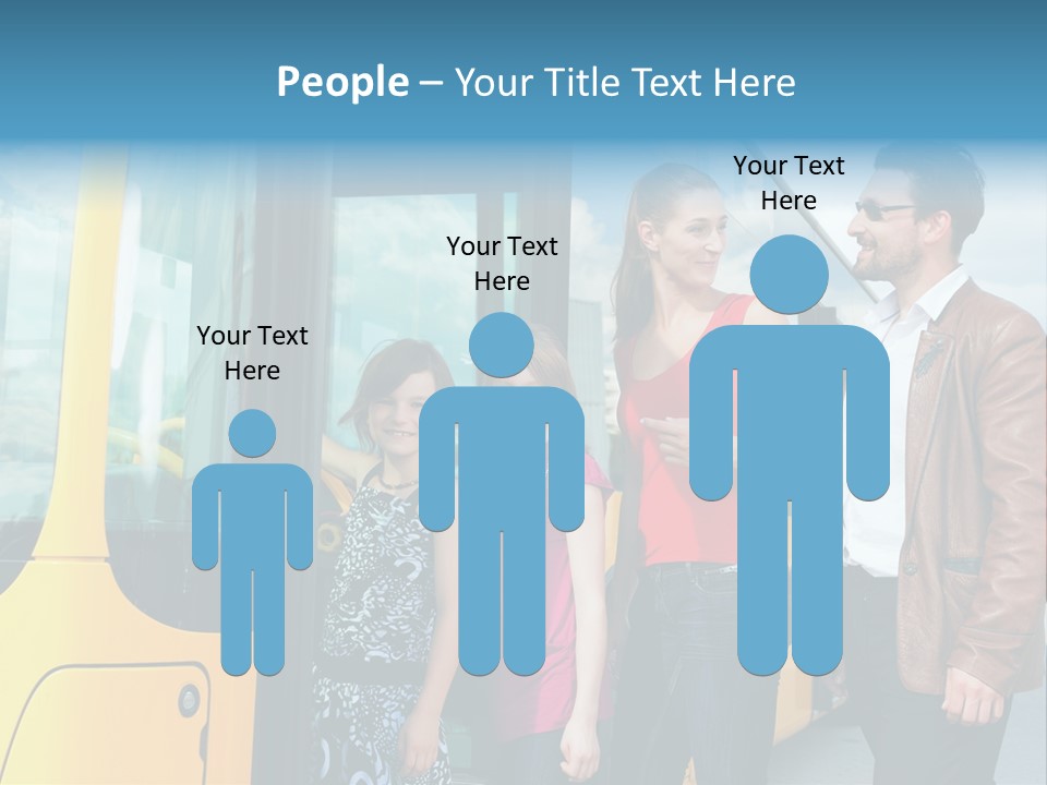 Commute Male Bus Station PowerPoint Template