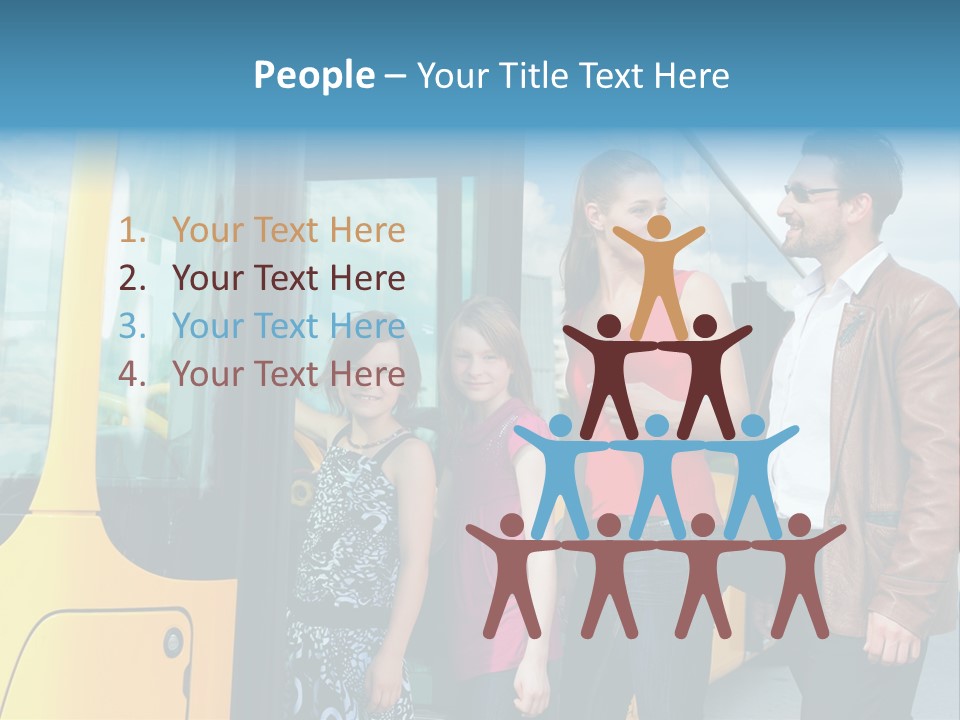 Commute Male Bus Station PowerPoint Template