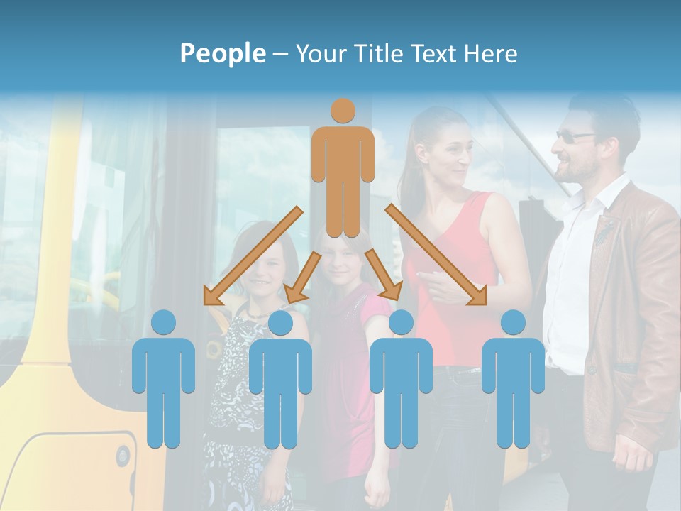 Commute Male Bus Station PowerPoint Template