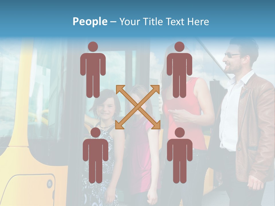 Commute Male Bus Station PowerPoint Template