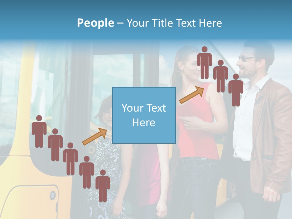 Commute Male Bus Station PowerPoint Template