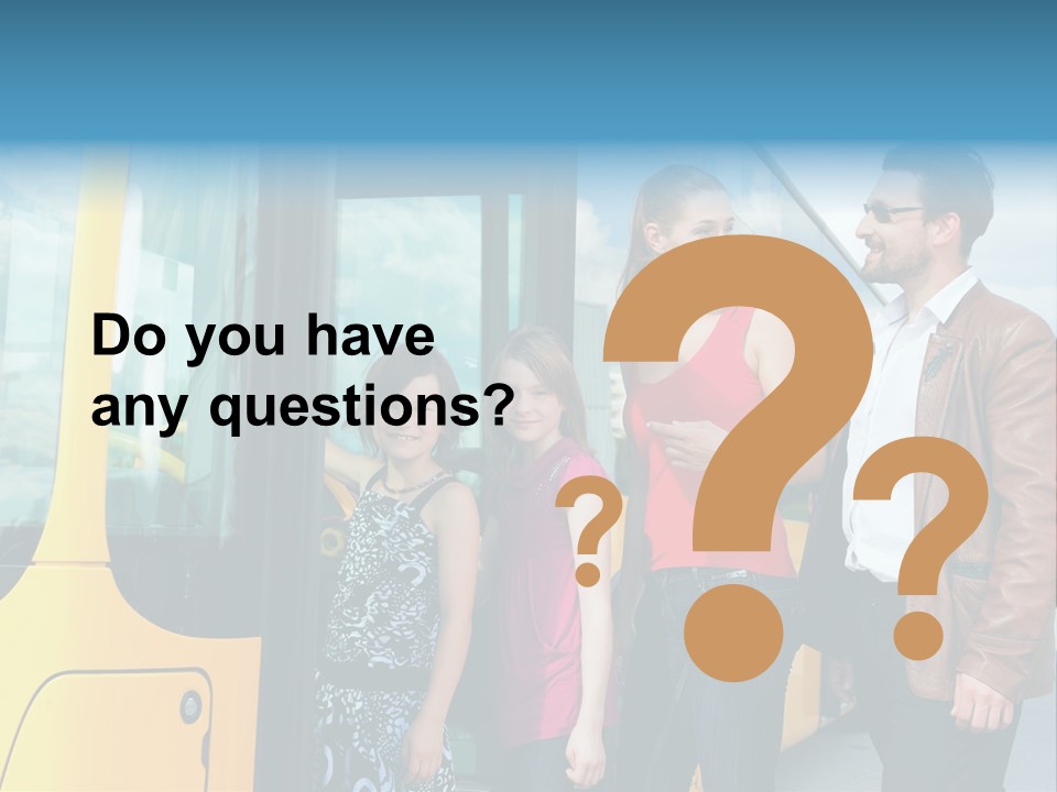 Commute Male Bus Station PowerPoint Template