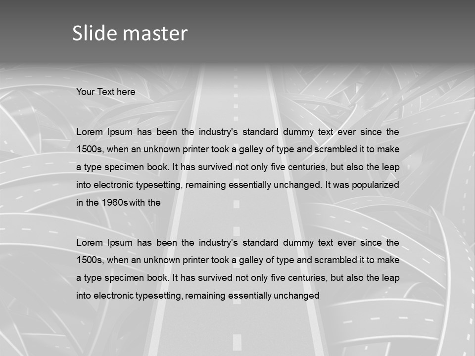 Succeed Problem Solving Straight Road PowerPoint Template