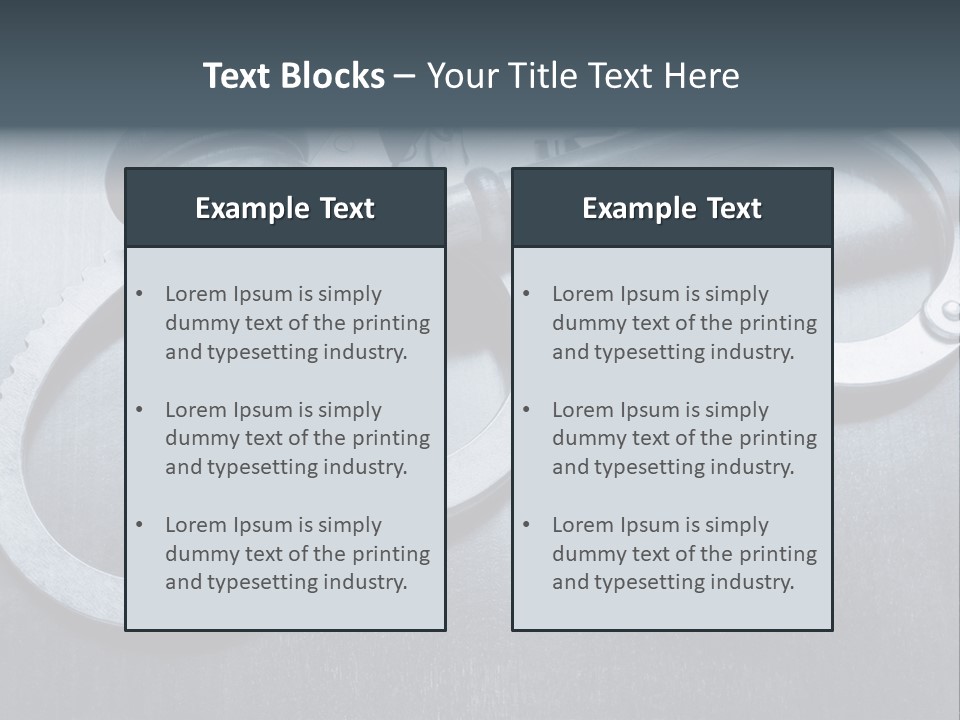 Gavel Tool Cuffs PowerPoint Template