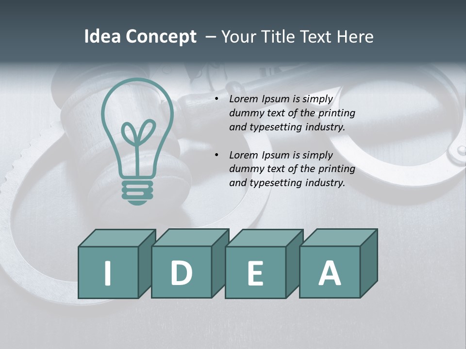 Gavel Tool Cuffs PowerPoint Template