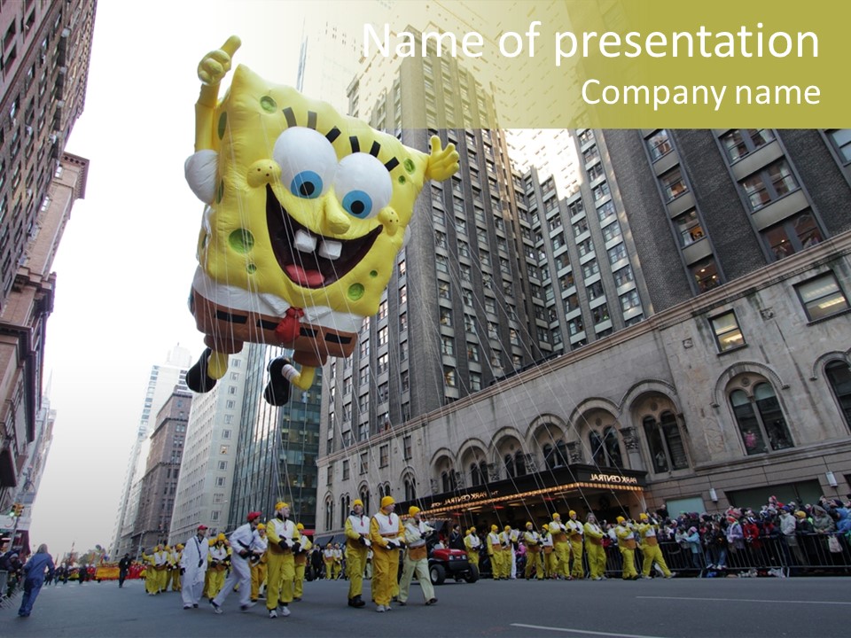 Squarepants Handle Smile PowerPoint Template