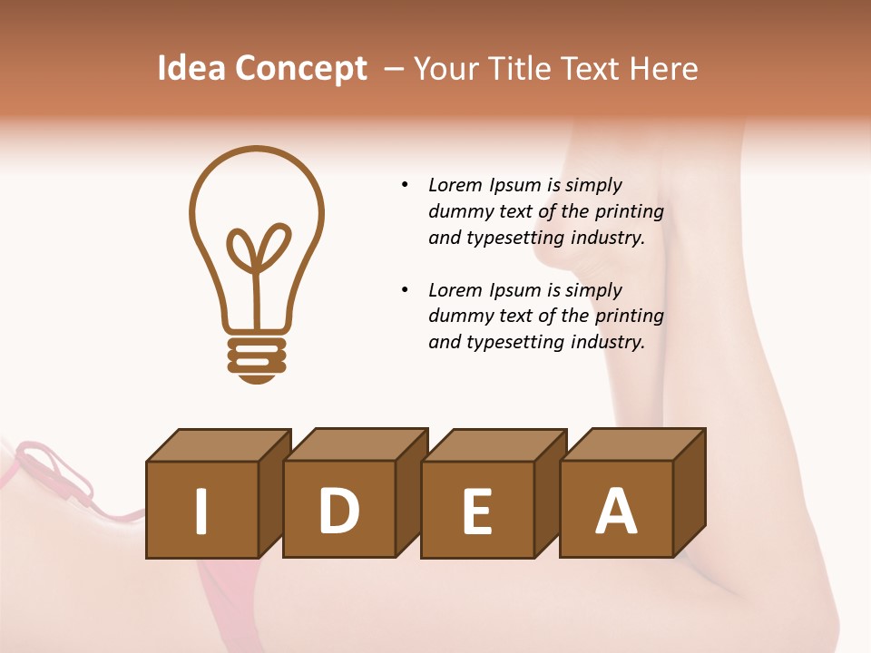 Isolated On White Skin Bikini PowerPoint Template