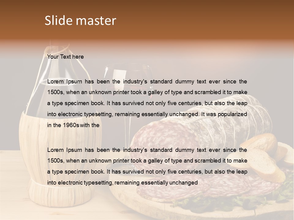 Lunch Drink Bottle Of Wine PowerPoint Template