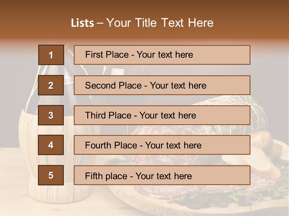 Lunch Drink Bottle Of Wine PowerPoint Template