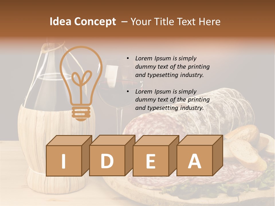 Lunch Drink Bottle Of Wine PowerPoint Template