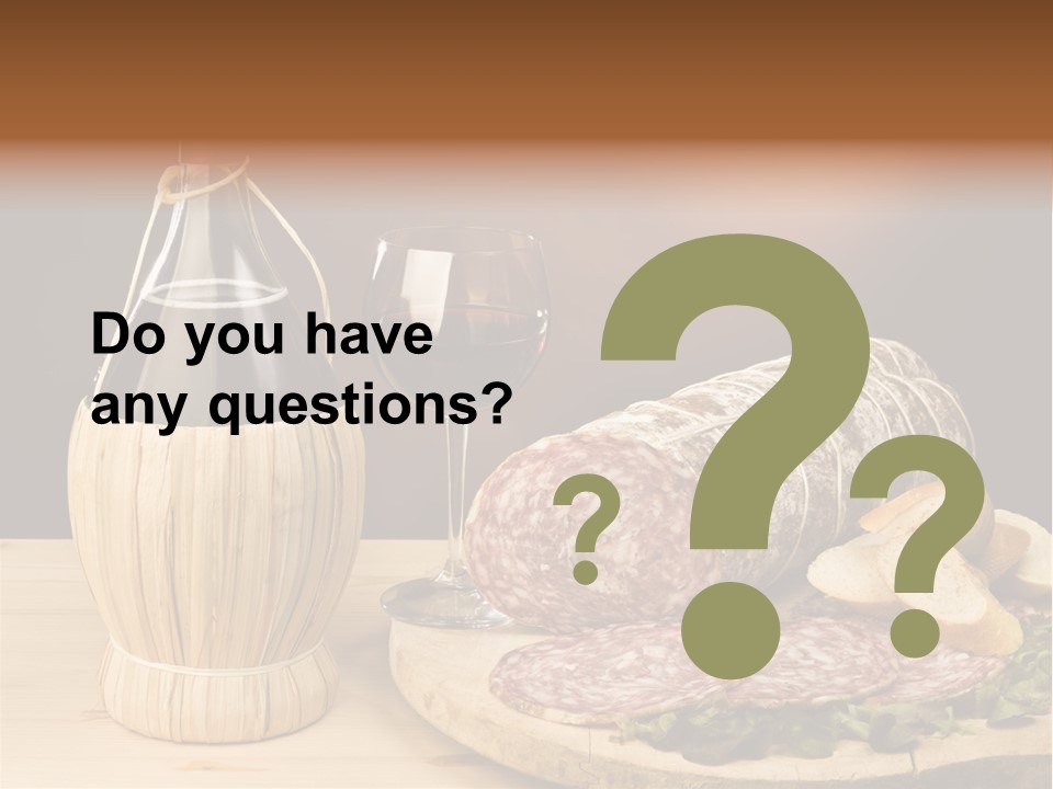 Lunch Drink Bottle Of Wine PowerPoint Template