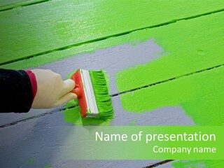 Green Lacquer Painter PowerPoint Template