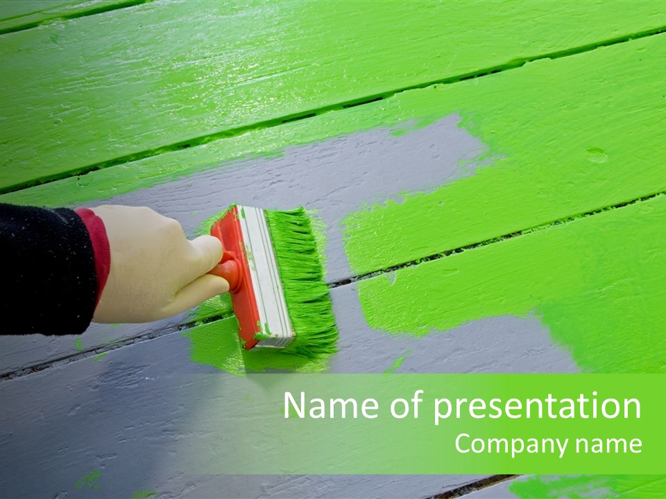 Green Lacquer Painter PowerPoint Template