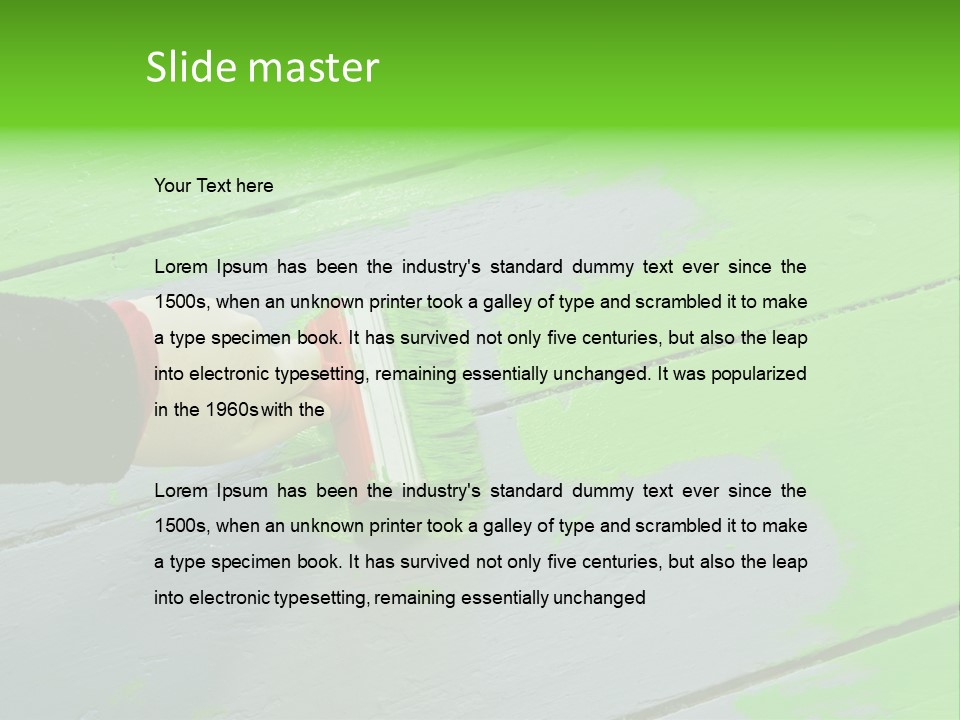 Green Lacquer Painter PowerPoint Template