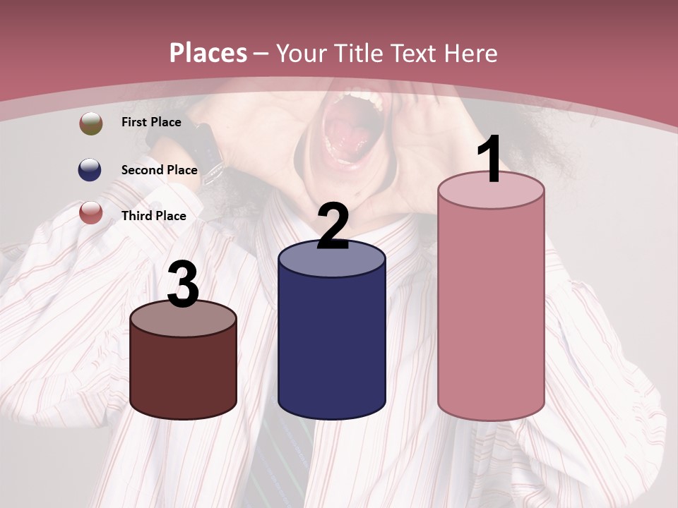 Man Screaming Yellow Music PowerPoint Template