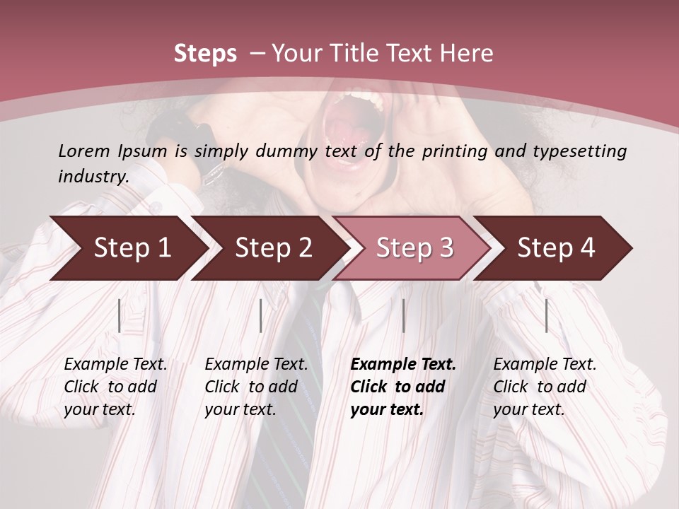 Man Screaming Yellow Music PowerPoint Template