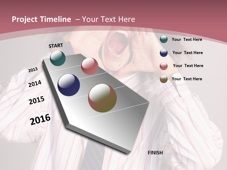 Man Screaming Yellow Music PowerPoint Template