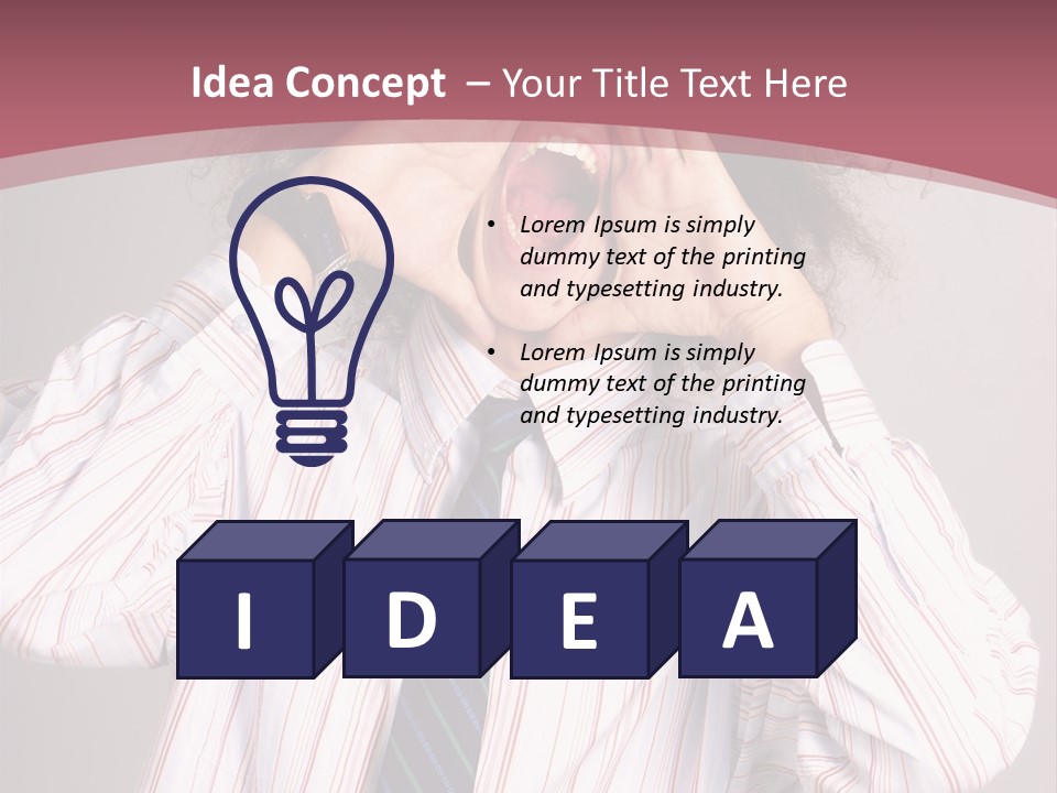 Man Screaming Yellow Music PowerPoint Template