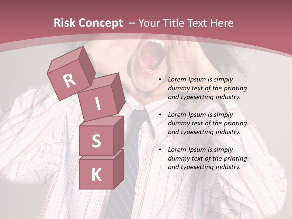 Man Screaming Yellow Music PowerPoint Template