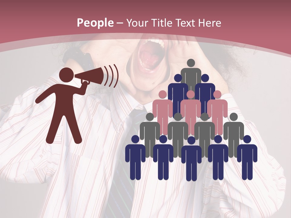 Man Screaming Yellow Music PowerPoint Template