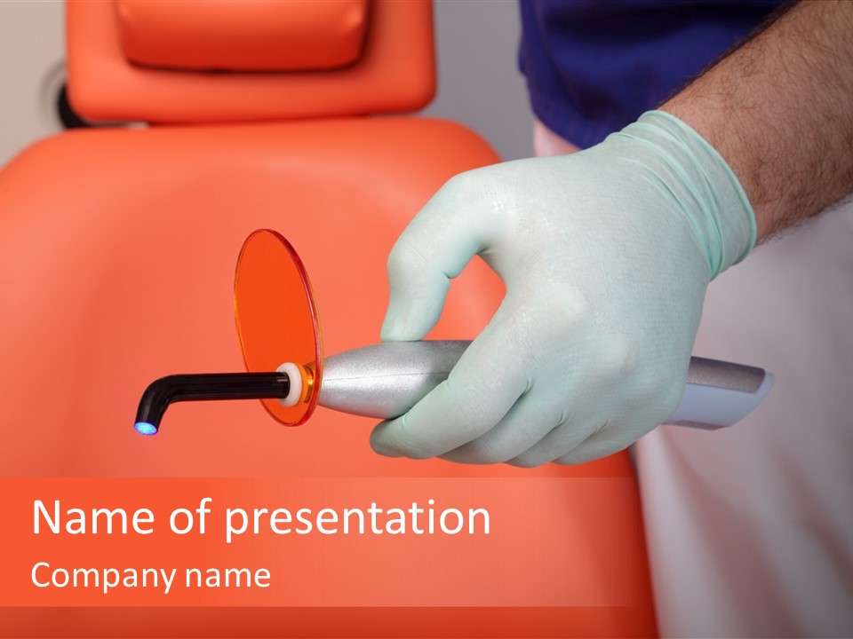 Lamp Hand Dentist PowerPoint Template