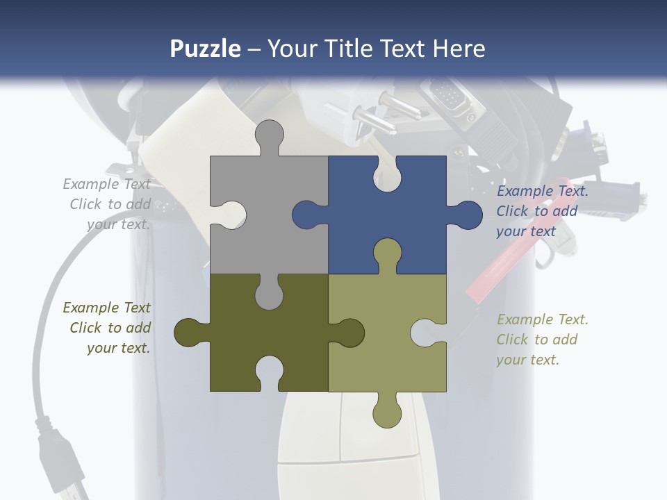 Cable Disposal Disk Drive PowerPoint Template