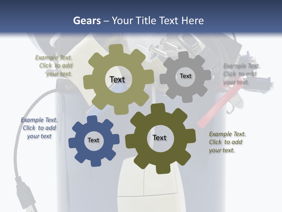Cable Disposal Disk Drive PowerPoint Template