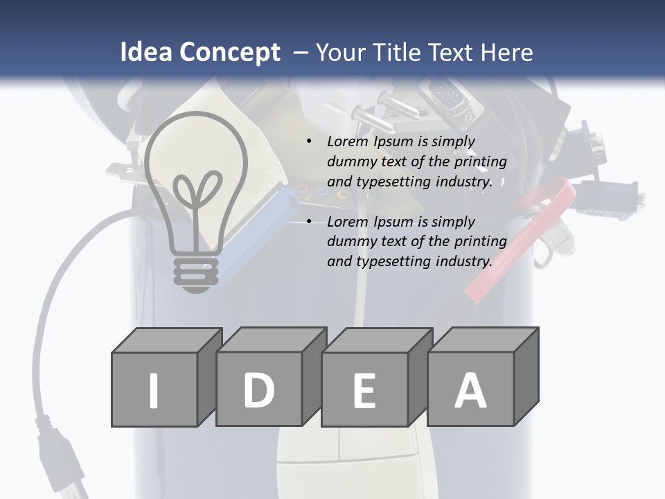 Cable Disposal Disk Drive PowerPoint Template