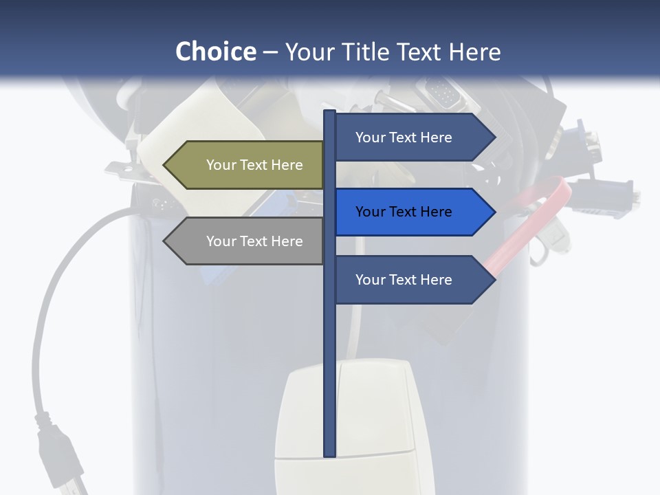 Cable Disposal Disk Drive PowerPoint Template