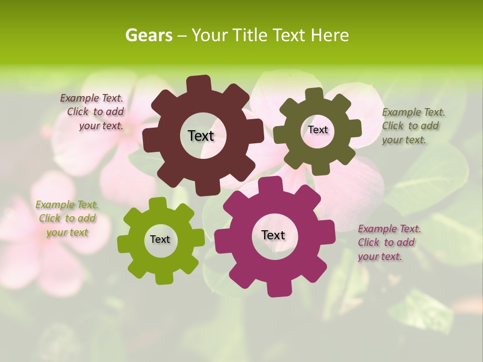 Green Pink Plant PowerPoint Template