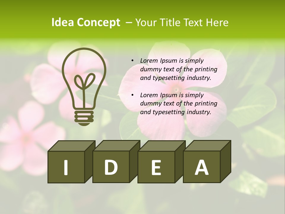 Green Pink Plant PowerPoint Template
