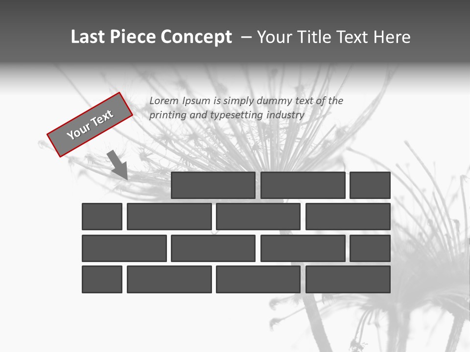 Black And White Light Flower PowerPoint Template