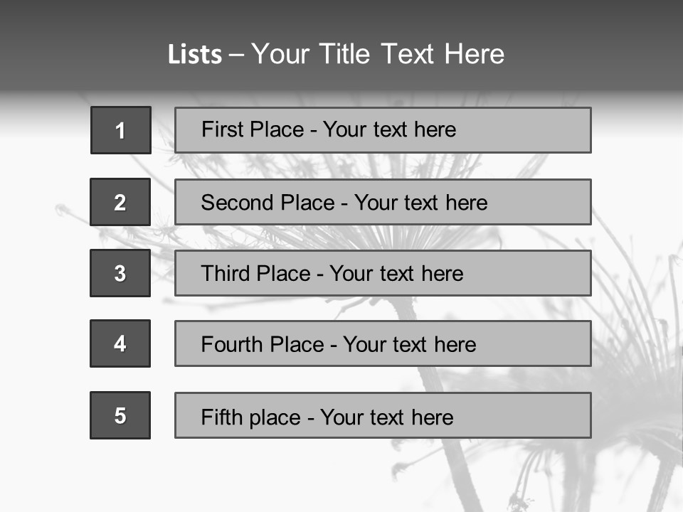 Black And White Light Flower PowerPoint Template