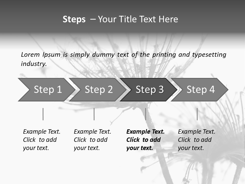 Black And White Light Flower PowerPoint Template