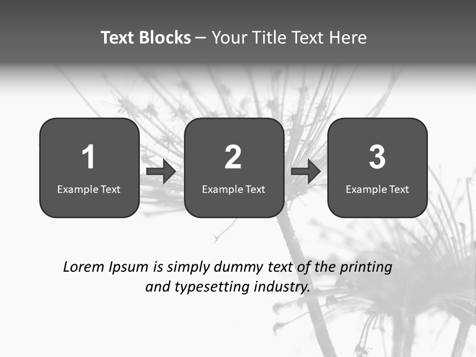 Black And White Light Flower PowerPoint Template