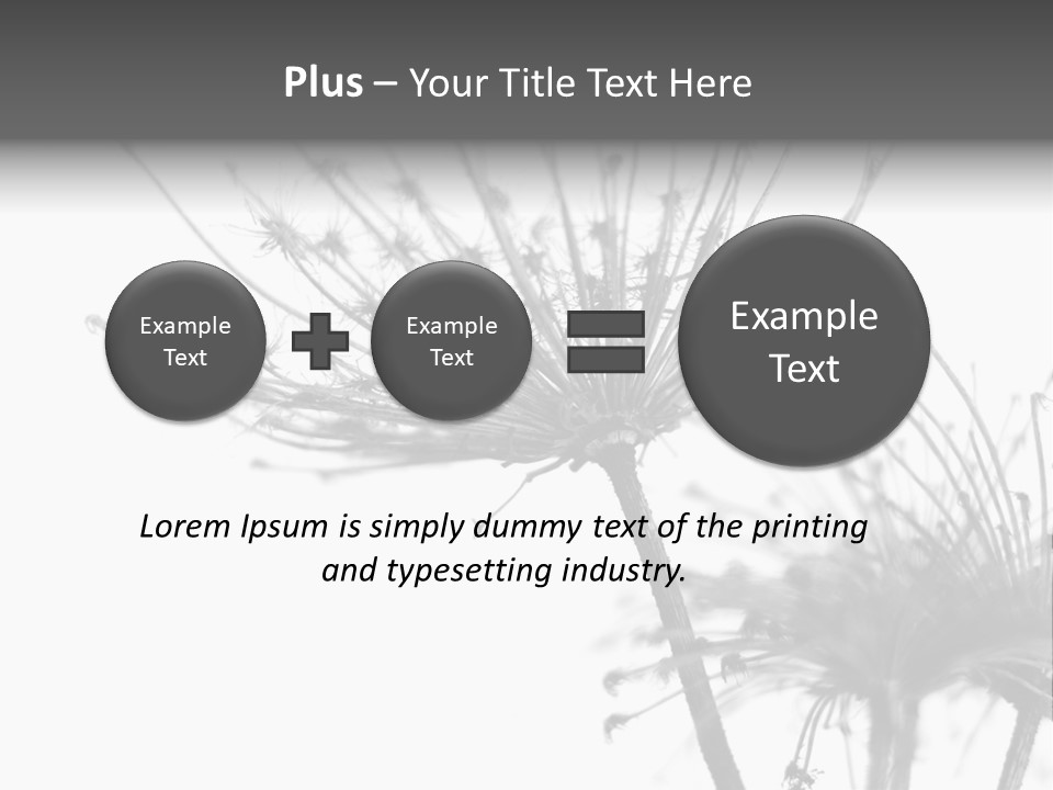 Black And White Light Flower PowerPoint Template