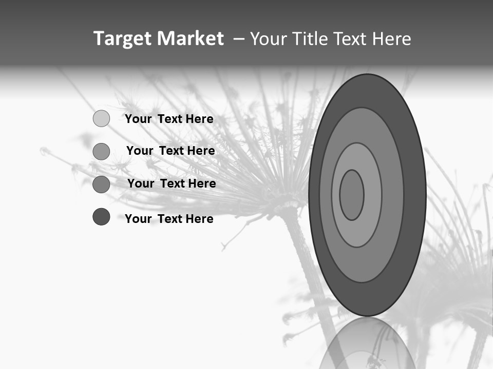 Black And White Light Flower PowerPoint Template