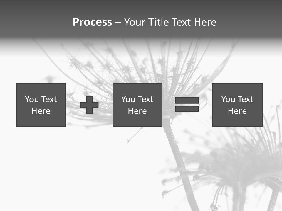 Black And White Light Flower PowerPoint Template